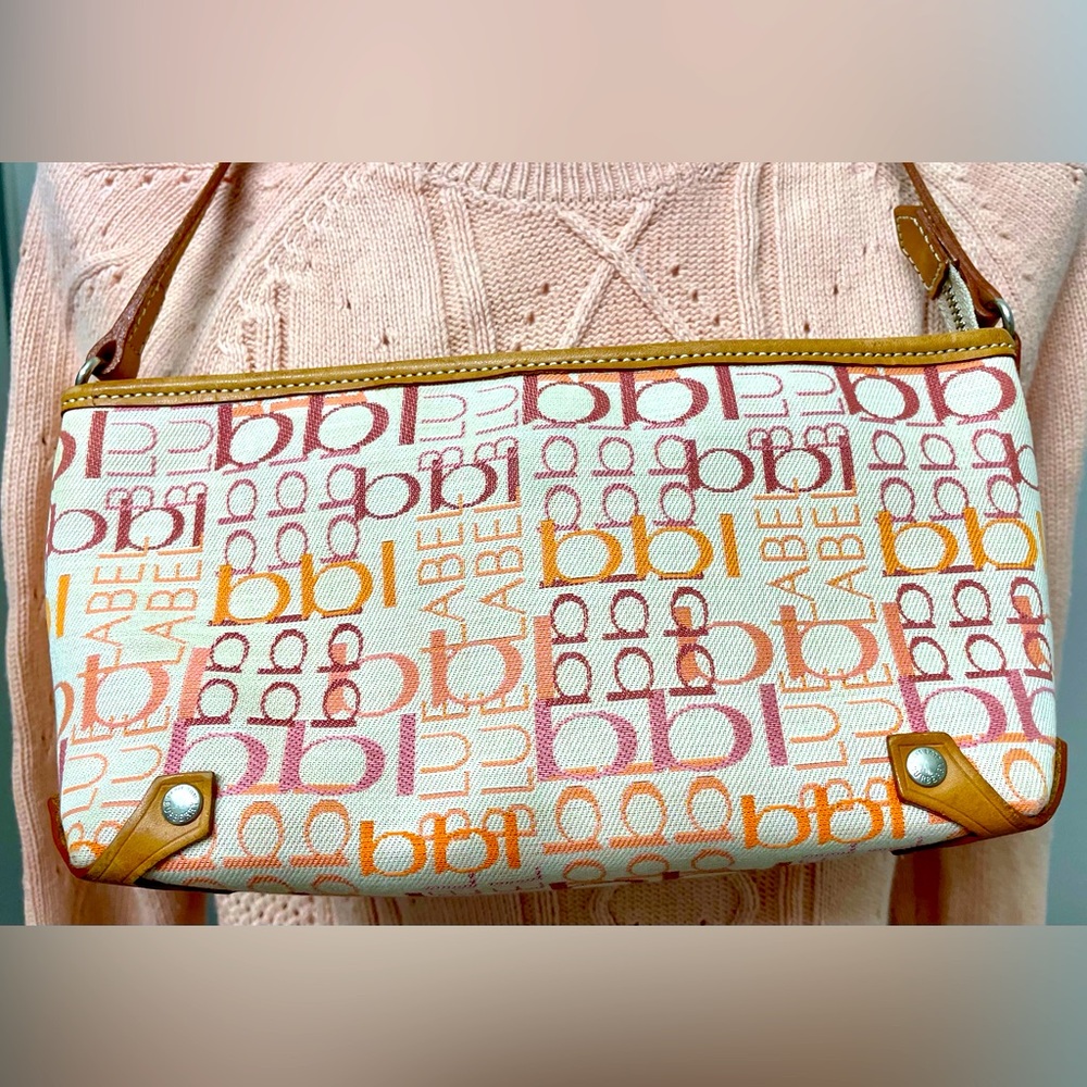 Burberry White and Orange Shoulder Bag with Elegant Design